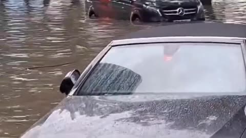 Swimming in Dubai after the storms and rain