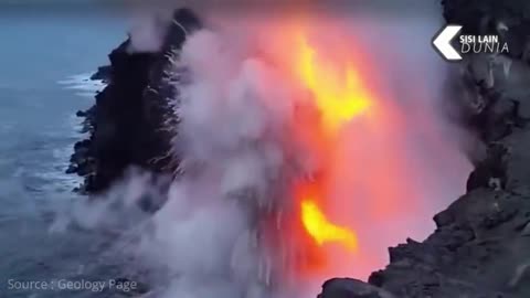 HORRIBLE ! This Is When Volcanic Lava Meets Water, The Effect is Terrific!!