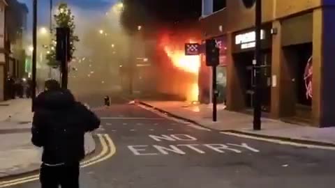 Sunderland's previous main police station destroyed before a newer one is burned out.