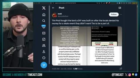 Tim Pool Spends $850,000 To STEAL LAND From WOKE SKATEBOARDERS After They Threatened Him, THEY CLAIM