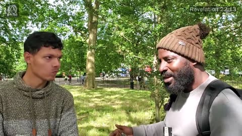 Speakers Corner -Paperboy Talks To a Muslim About Islam Teaches That The World Is On The Whales Back