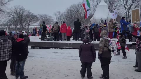 Quebec Canada Freedom Convoy Samedi le 19 Fevrier 2022 Cell View