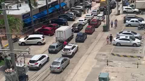 Congestión vehicular en Bocagrande por plantón