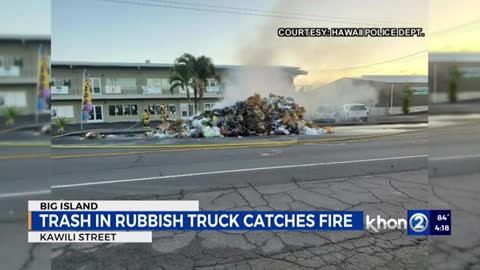 Dumpster fire closes Hilo Road to Kawili Street