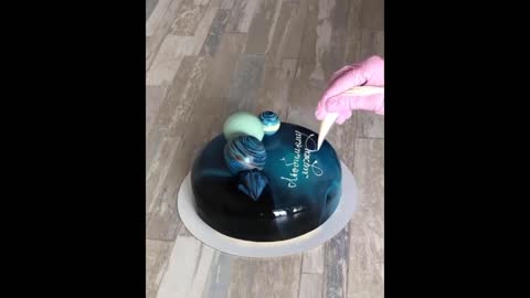 Most Satisfying Mirror Glaze Cake Decorating