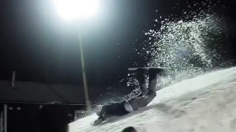 White helmet night time clips snow