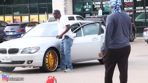 Dumping Gasoline On Cars In The Hood Prank GONE VERY WRONG!