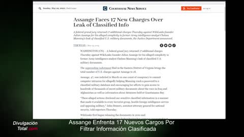 Assange Enfrenta 17 Nuevos Cargos Por Filtración de Información Clasificada