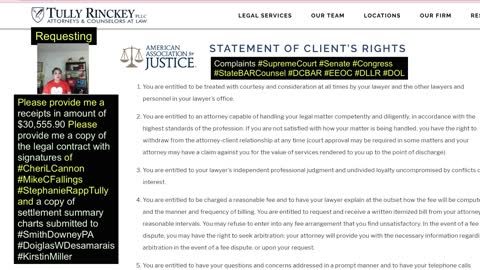 Supreme Court / Tully Rinckey PLLC / Requesting Documents / Refund $30,555.90 / Legal Malpractice / Client Complaints