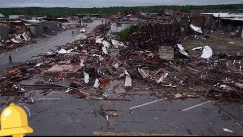 Catastrophic damage in Sulphur, Oklahoma on Sunday morning, after an overnight tornado.