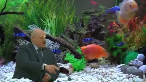 Lukashenka talking to fish