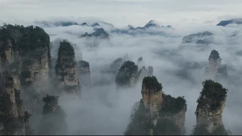 Rocks and a sea of clouds