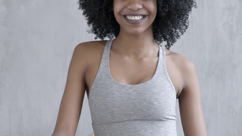 Woman in Active Wear Smiling