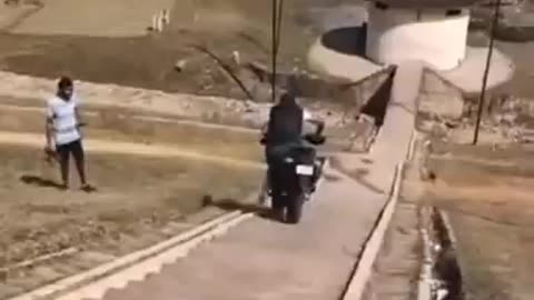 motorbike stunt gone wrong