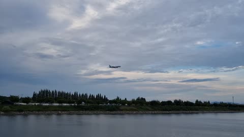 Aircraft landing at the Gimpo Airport in Korea