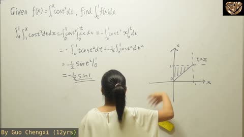 (077)12岁郭承曦用英文开讲《定积分的特殊方法及其应用》