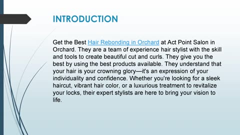 Get the Best Hair Rebonding in Orchard