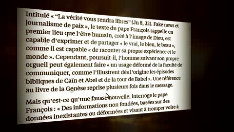 Fake News l'arme des multinationales corrompues ! lettre du Pape