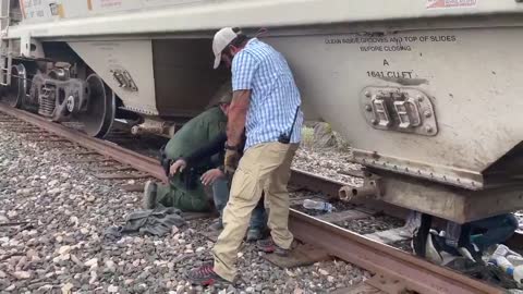 Border Patrol stops a train and discovers 20+ illegals stuffed