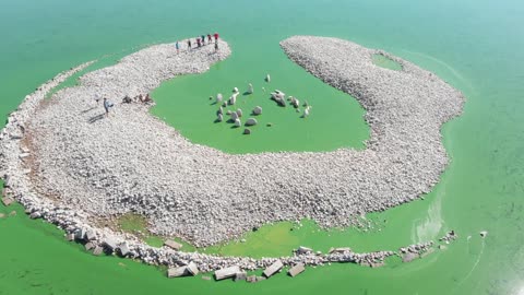 Spains Longest River At Spanish Stonehenge Turns Green