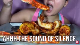 Asmr eating seafood boil king crab