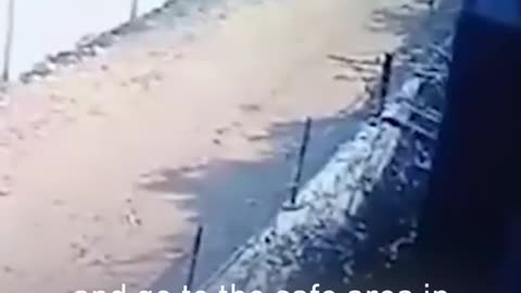 an Israeli strike on Palestinians was filmed on his home security camera.