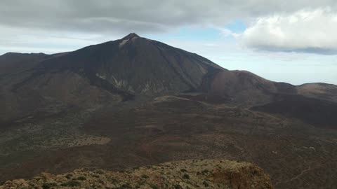 Drone Captured Silent Footage of Volcanic Mountain