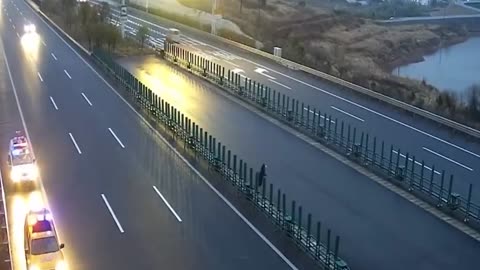 Drivers Dodge Bored Motorway Tunnel Sprinter