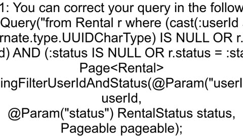 Spring Data query could not determine data type of UUID parameter