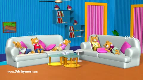 Five Little Rabbits Jumping on the Bed Nursery Rhyme