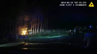 🚨Pursuit Leads To Flaming Crash🔥