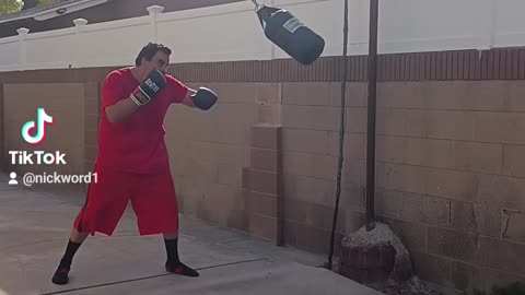 Prolast 15 Pound Punching Bag Workout Part 3. Working Jab, One, Two. & Head Movement