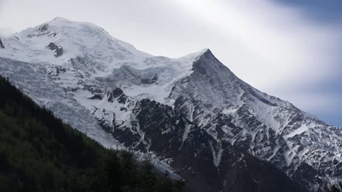 France Mont Blanc Under Cloud Zoom In