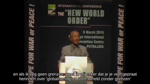 PGPF Conference introduction by Mahathir Mohamad about NWO / world government