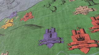 Huge map of Wales in the courtyard of Pembroke Castle.