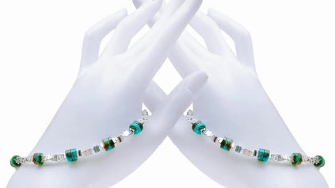 Natural turquoise heishi beads and 925 silver Turquoise sterling silver bracelet Southwest Style