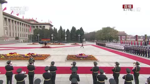 President Xi Jinping held a ceremony to welcome U.S. President Donald Trump to China