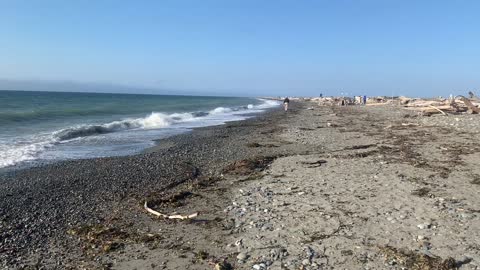 Dungeness Waves and Blue Sky (Video 1 of 2 on July 9, 2021)