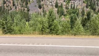 BNSF Train in Motion Approaching Libby, MT