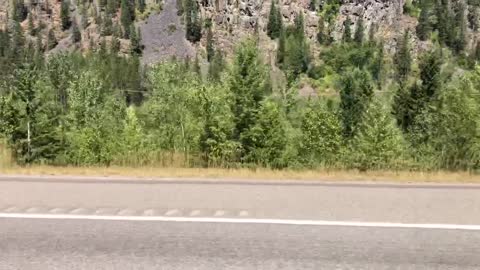 BNSF Train in Motion Approaching Libby, MT