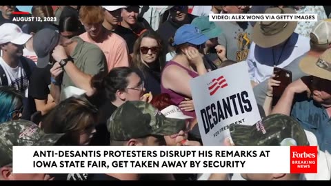 SHOCK MOMENT: Anti-DeSantis Hecklers At lowa State Fair Hauled Away By Security