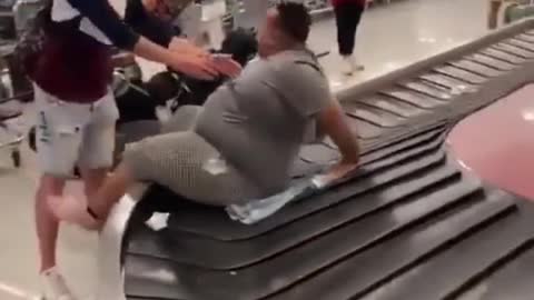 Fat guy falling down hard lol