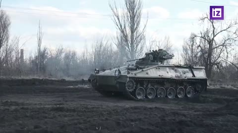 Russian special forces show captured German infantry fighting vehicle Marder