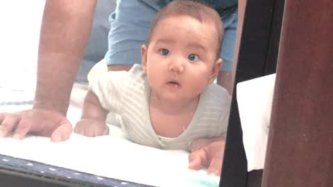 Baby Tummy Time with Dad