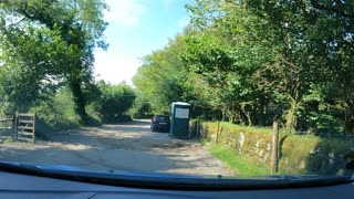 Driving into the campsite in Devon