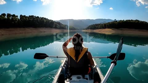 Kayaking in the most beautiful landscape in the Impales de la Bolera, Spain