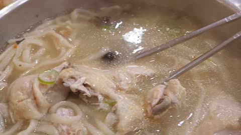 Korean boiled chiken noodle soup!