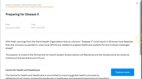 Heads-Up! WEF Preparing For Disease X