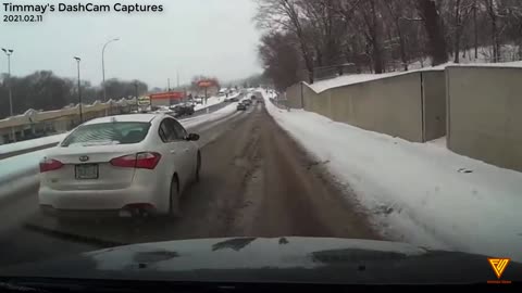 Near miss, Kia pulls out in front of me in poor road conditions 2021.02.11