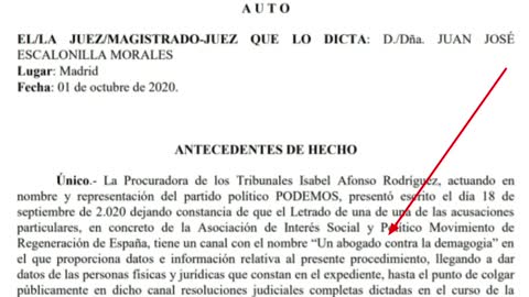 03oct2020 El partido politico español PODEMOS, ME DENUNCIA Y EL JUEZ RESUELVE sobre la denuncia · Abogado contra la Demagogia || RESISTANCE ...-